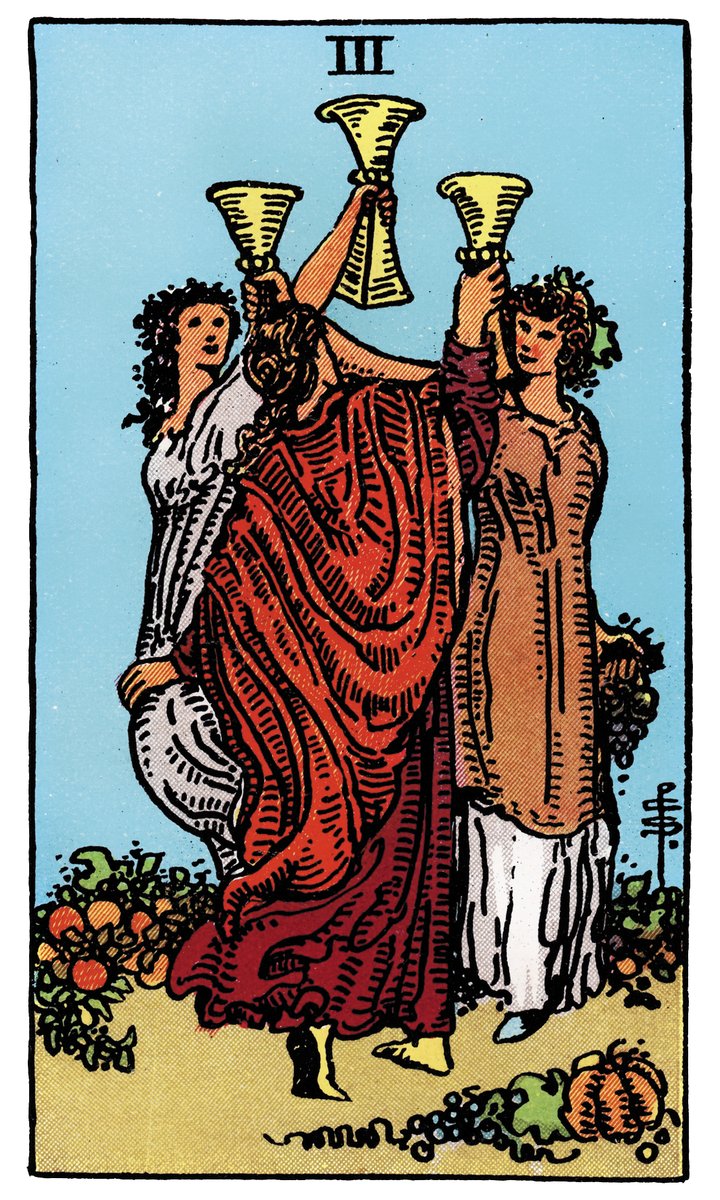 Three of Cups — Rider-Waite tarot card