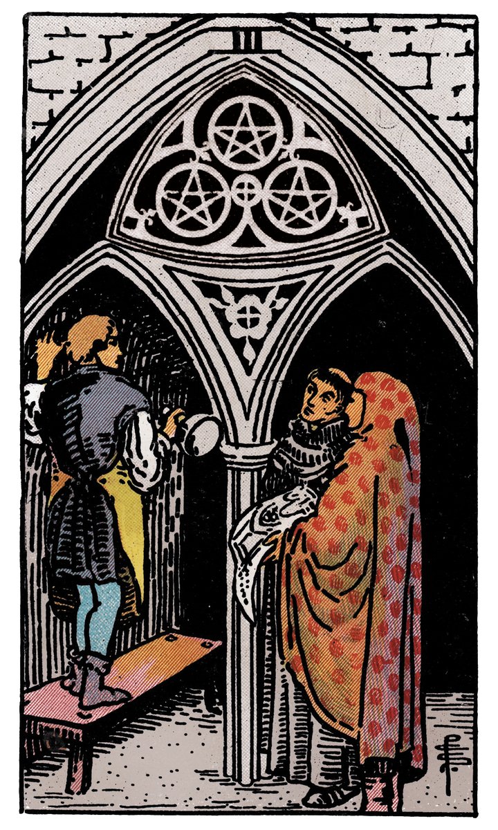 Three of Pentacles — Rider-Waite tarot card