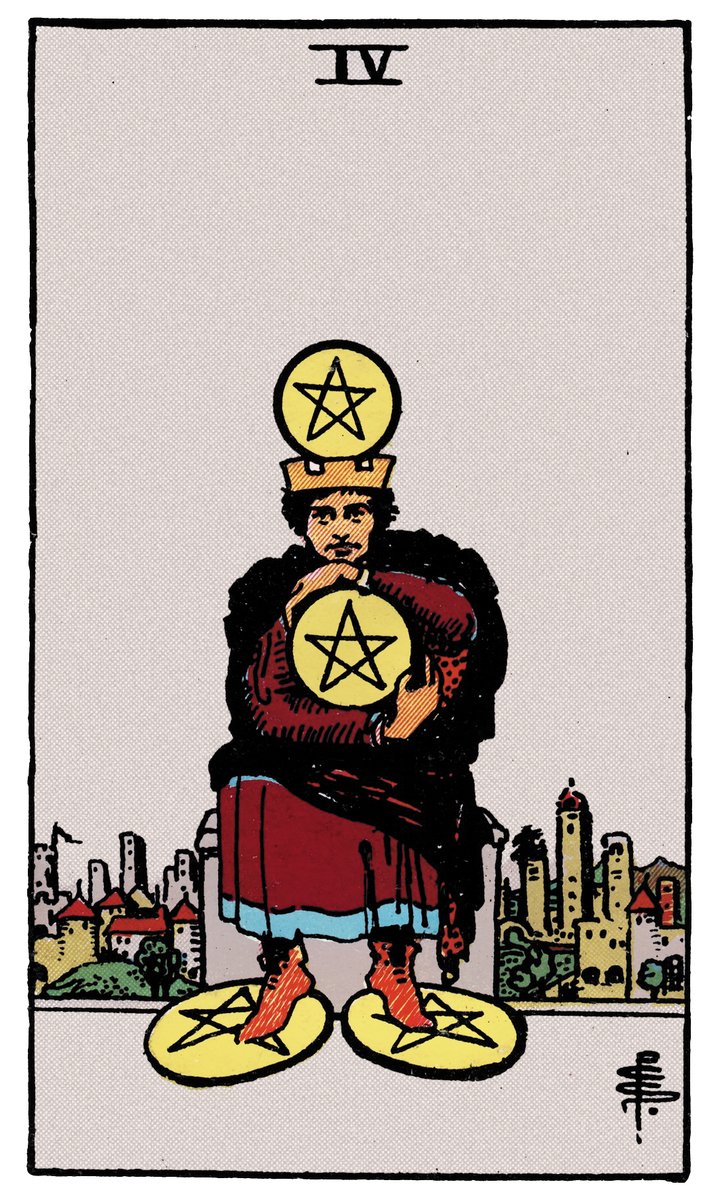 Four of Pentacles — Rider-Waite tarot card