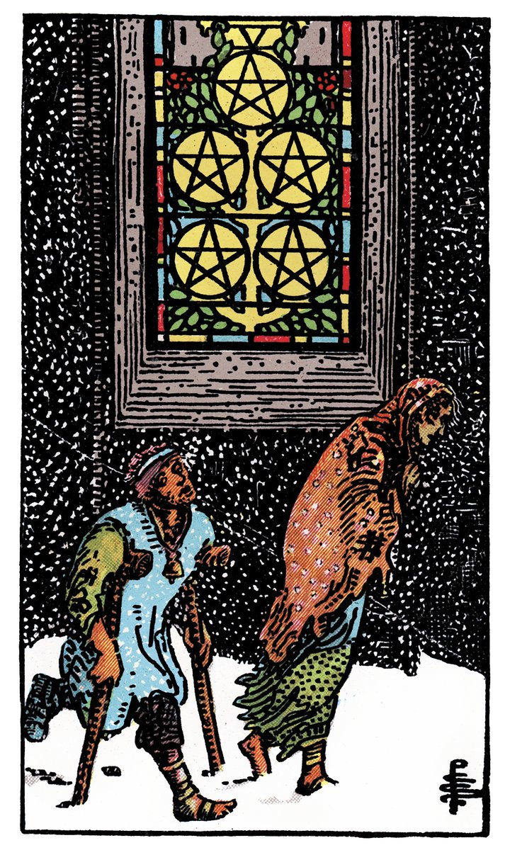 Five of Pentacles — Rider-Waite tarot card