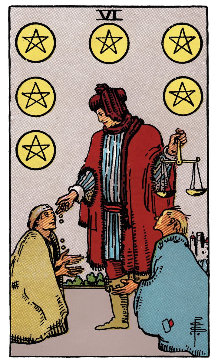 Six of Pentacles — Rider-Waite tarot card