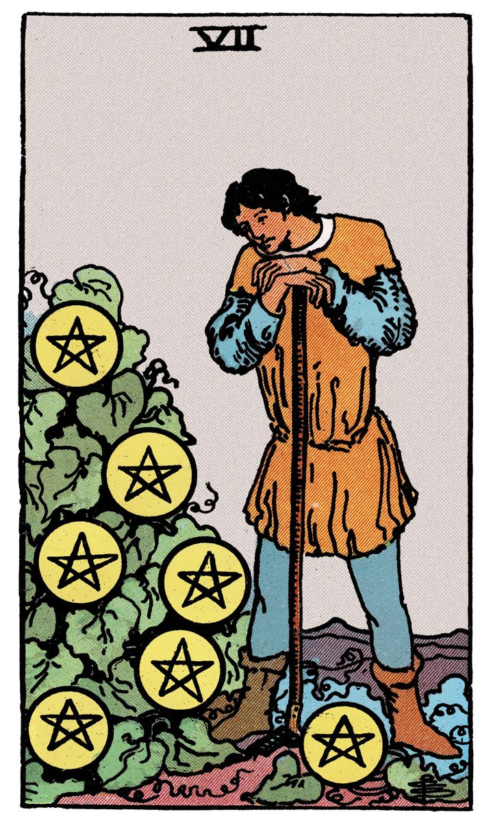 Seven of Pentacles — Rider-Waite tarot card