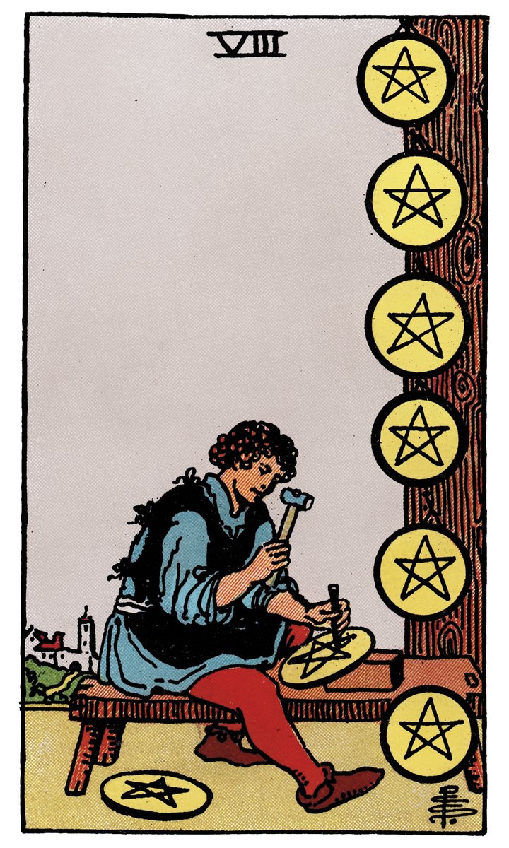 Eight of Pentacles — Rider-Waite tarot card