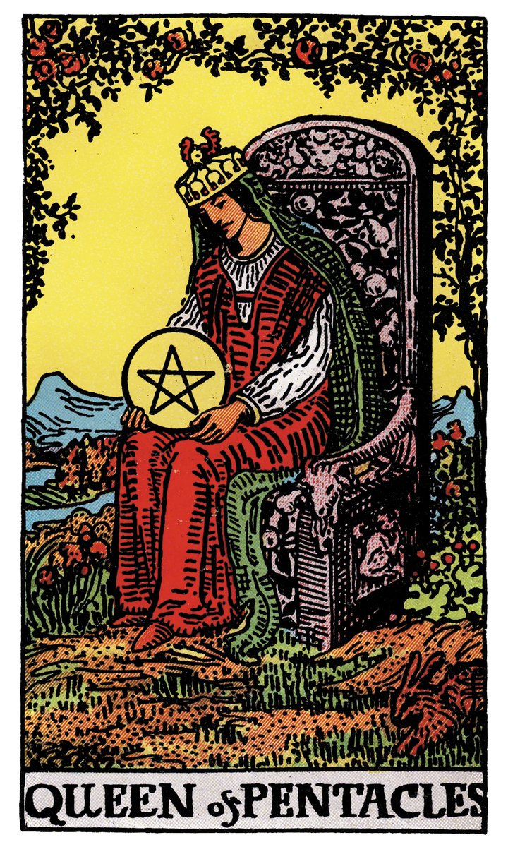 Queen of Pentacles — Rider-Waite tarot card