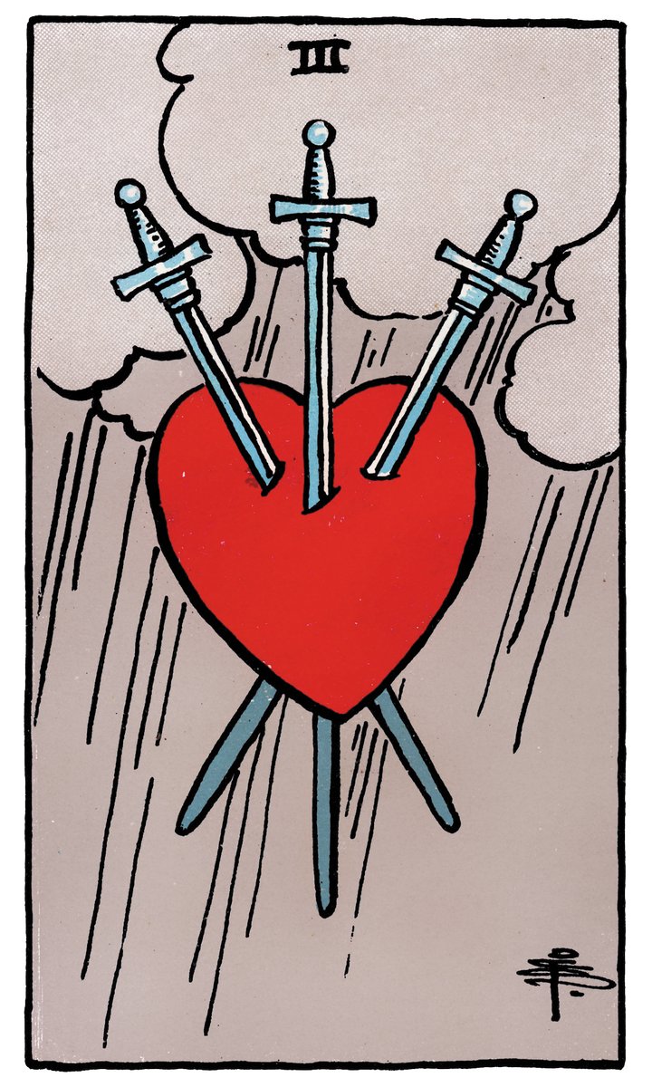 Three of Swords — Rider-Waite tarot card