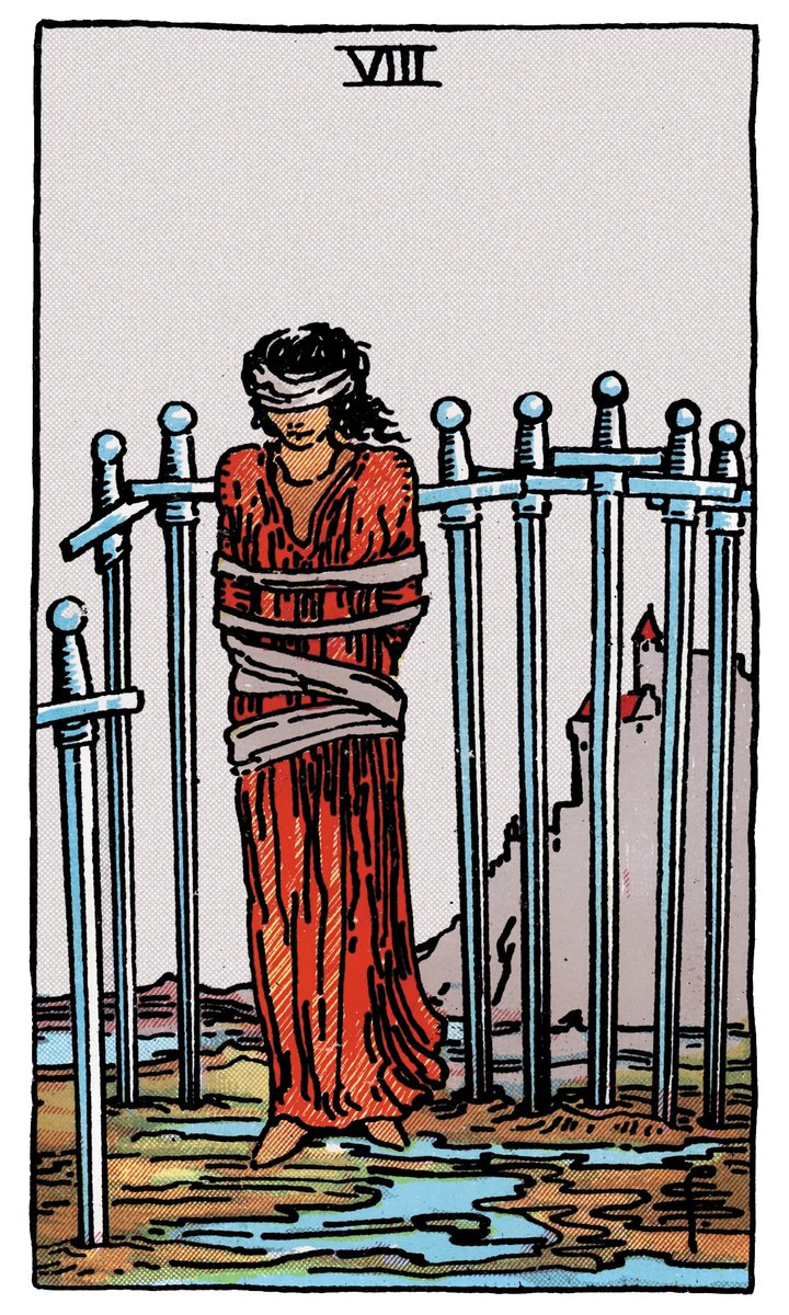 Eight of Swords — Rider-Waite tarot card