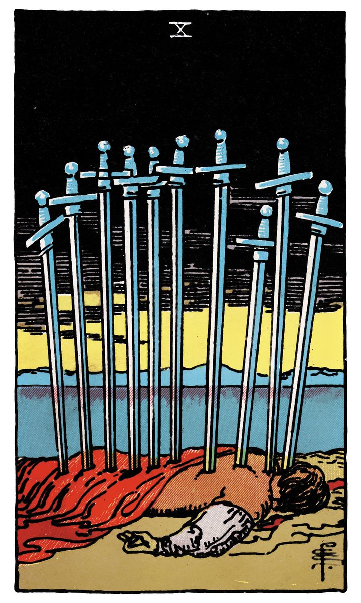 Ten of Swords — Rider-Waite tarot card