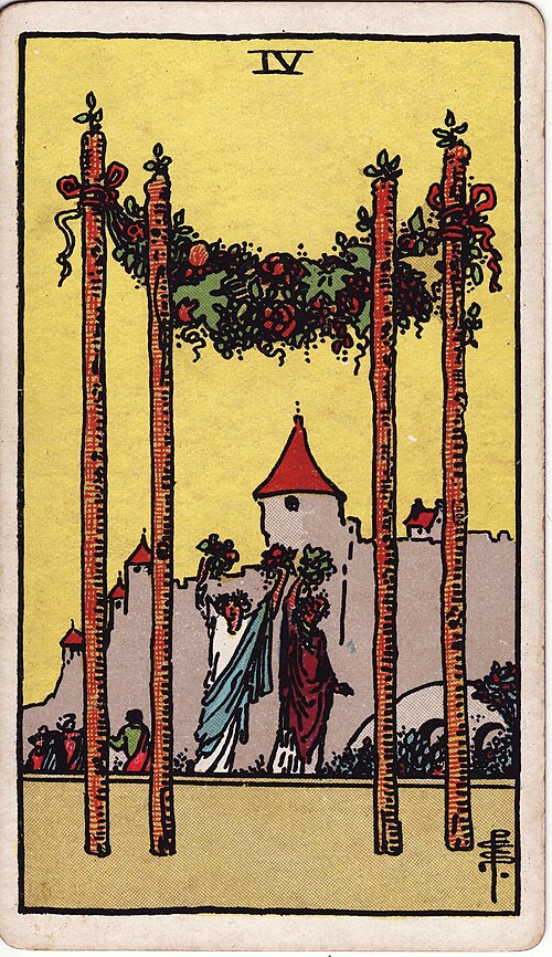 Four of Wands — Rider-Waite tarot card