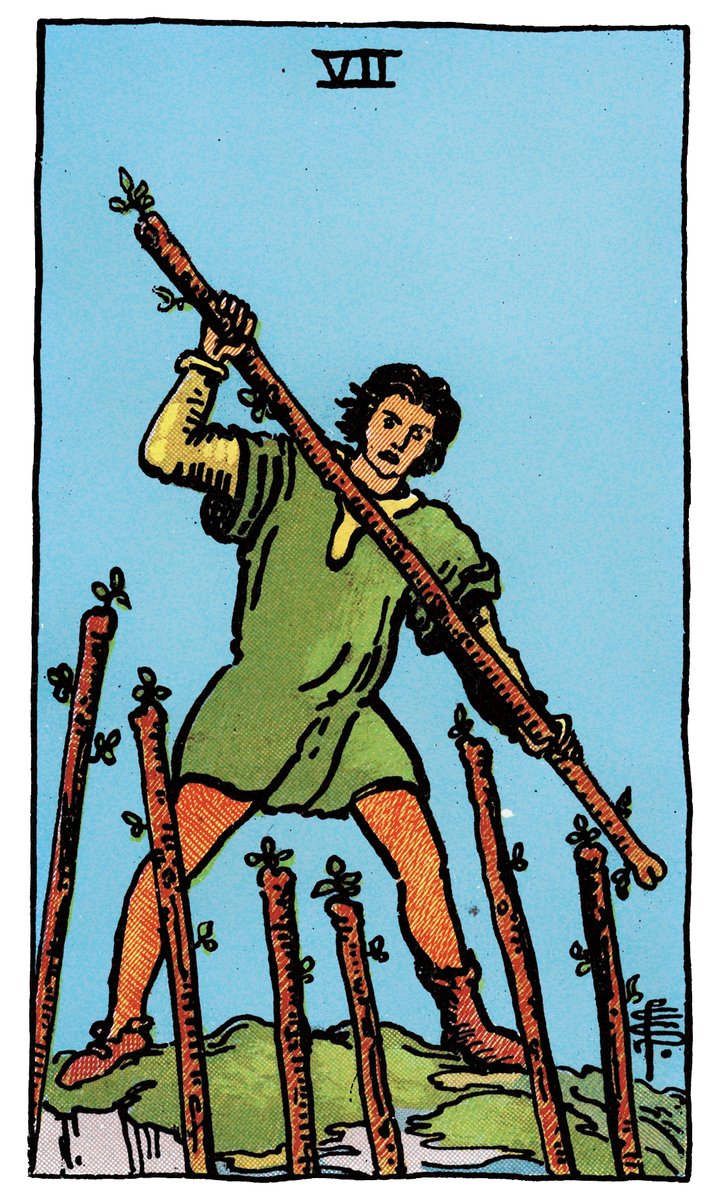 Seven of Wands — Rider-Waite tarot card