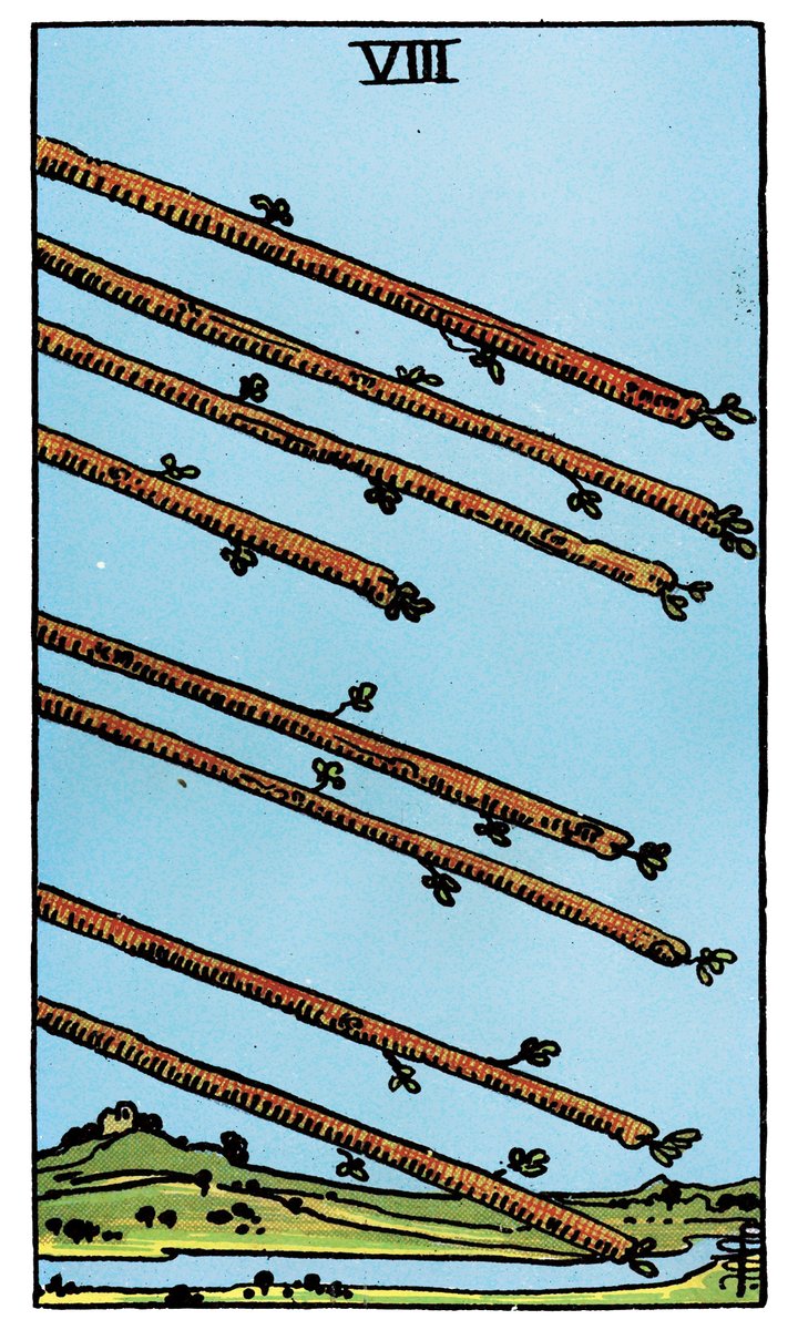 Eight of Wands — Rider-Waite tarot card
