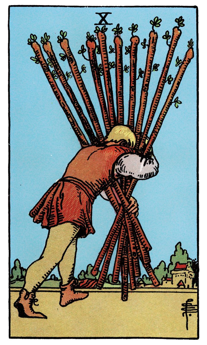 Ten of Wands — Rider-Waite tarot card